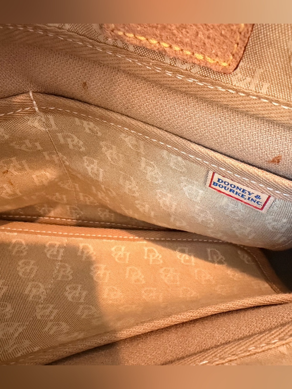 Dooney & Bourke tassel tote with brown leather handles - Picture 9 of 12
